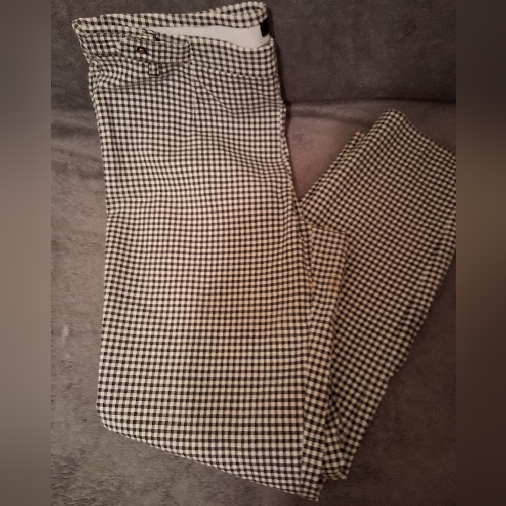 Women's Black & White Gingham Skinny Pants